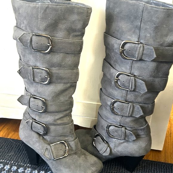 Suede Knee High Boots - Picture 3 of 7